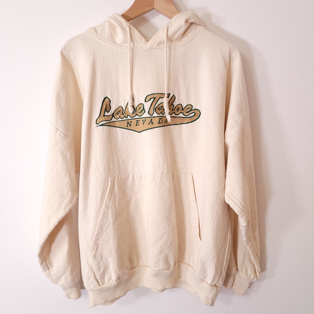 Lake Tahoe Nevada Graphic Hoodie Cream Off-White Souvenir Pullover Sweatshirt
